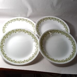 Corelle Spring Blossom Salad Plates with Green Floral Pattern